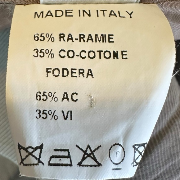 Masnada Italian Brown Ramie Blazer Jacket Women’s Size 6 - Picture 10 of 11